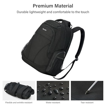 MILADA Travel Backpack For Men Laptop Backpack Women Business Carry On Backpack Airline Approved Fits 16.5 Inch Laptop Bag Work Backpack, Black