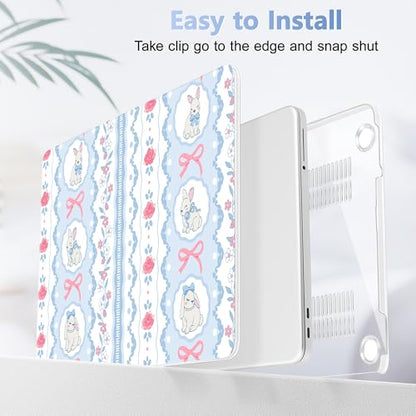 Tuiklol for 2026 MacBook Neo 13 Inch A18 Pro Chip Case, (Model A3404) Anti-Scratch Anti-Drop Slim Hard PC Shell Case with Shockproof Protective MacBook Neo Laptop Cover, Bunny Bow - color: Bunny Bow