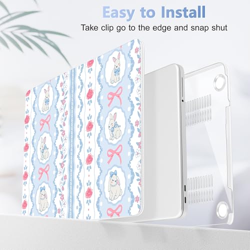 Tuiklol for 2026 MacBook Neo 13 Inch A18 Pro Chip Case, (Model A3404) Anti-Scratch Anti-Drop Slim Hard PC Shell Case with Shockproof Protective MacBook Neo Laptop Cover, Bunny Bow - color: Bunny Bow