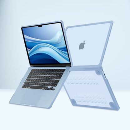MOSISO Compatible with MacBook Air 15 inch Case M5 2026 M4 M3 M2 2025-2023 | A3448 A3241 A3114 A2941,Anti-Cracking,Heavy Duty Shock-Absorbing Hard Shell Case with TPU Bumper&Keyboard Cover, Sky Blue - color: Sky Blue