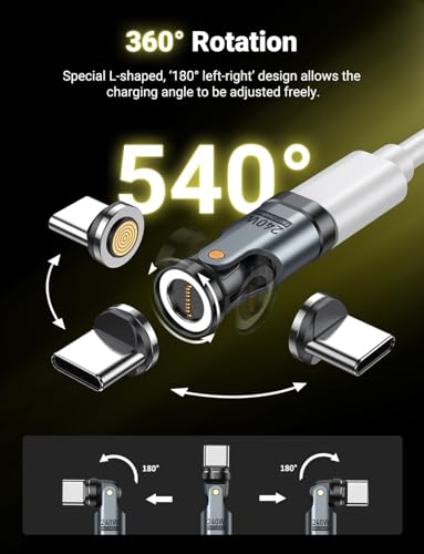 A.S 240W USB C Magnetic Adapter (3Pack), Gen3 USB C 90 Degree Adapter/C Right Angle Adapter/180 Degree USBC Adapters/USBC to USBC Adapters for Phone 16/15, Ma-Book Pro/Pad Series, Samsung - color: Balck