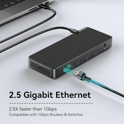 MOKiN Thunderbolt 4 Dock, Laptop Docking Station Dual Monitor, 8k@30hz Hdmi, 3*TB4 Ports 40Gb/s, USB-A/C, 2.5GbE Ethernet, Audio, SD, 85w Power for MacBook,Dell,Lenovo(Thunderbolt Certified)