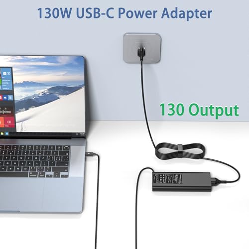 130W USB C Laptop Charger Compatible with Dell Xps 17,Precision 5550 5530 2in1,XPS 15 2in1 9575，Latitude 7410 7310 7210 9410 9510 5420 5520 5510 Power Supply Cord - color: Black2