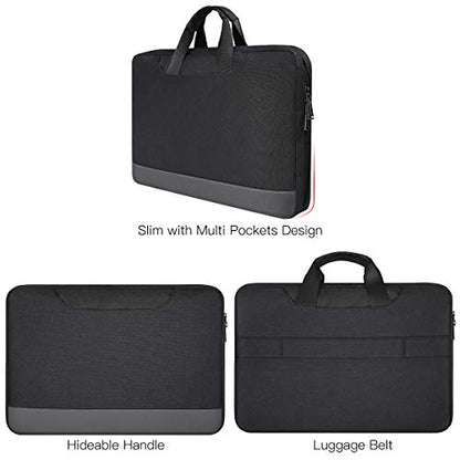 14 15 Inch Waterproof Laptop Sleeve Men Women TSA Briefcase for MacBook Pro 14 M5/M4/M3/M2/M1, Macbook Air 15 M5/M4/M3, Dell Inspiron 14/XPS 15, Lenovo Acer HP ASUS Chromebook 14 Carring Case, Black - color: Black, size: 13.5-15 Inch