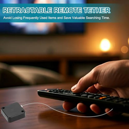 PATIKIL Retractable Remote Control Cable Tether (3.3ft / 1M, Black)(5 Set) Square Remote Control Security Lanyard Lock Adjustable Locking Leash with Plastic Cap, Suit for - TV/Tablets - color: Black, size: 3.3ft
