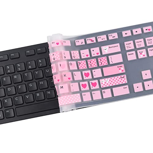 Keyboard Cover Skin for Dell KM636 KB216 KB216t KB216d KB216p Wired & Wireless Keyboard, Dell Optiplex 5250 3050 3240 5460 7450 7050, Dell Inspiron Desktop 24" 27" 5400 5490 7700 7790 3475 3670 3477 - color: Lovly