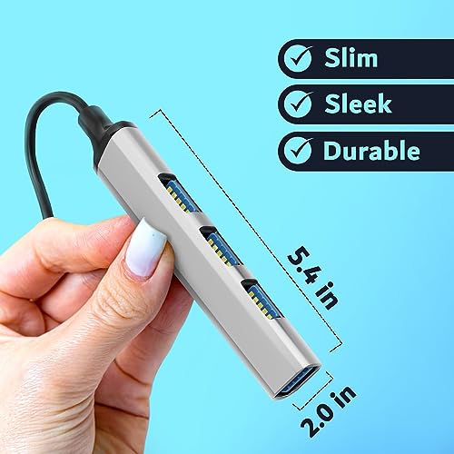 USB Hub, 3in1 Multi-Port - 1 USB 3.0 Port (Top) & 3 USB 2.0 Ports (Side) +2 USB C (Female) to USB 3.0 (Male) Adapters