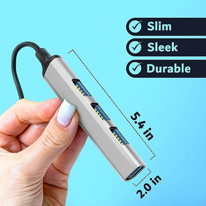 USB Hub, 3in1 Multi-Port - 1 USB 3.0 Port (Top) & 3 USB 2.0 Ports (Side) +2 USB C (Female) to USB 3.0 (Male) Adapters