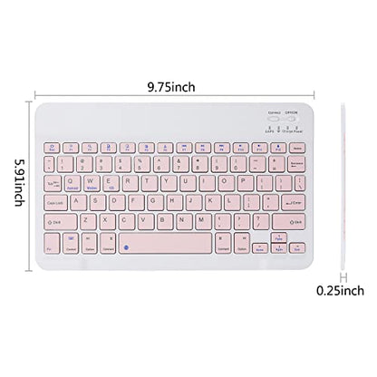 Ultra-Slim Rechargeable Bluetooth Keyboard Portable Wireless Keyboard for iPad A16 11th 10th Generation, iPad Pro iPad Air iPad mini iPhone, Android Samsung Galaxy Tablet Smartphone Cell Phone (Pink) - color: Pink