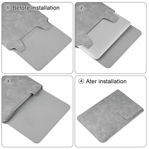 HoYiXi 13.3 Inch Laptop Sleeve Case with Stand - Compatible with MacBook Neo 2026/MacBook Air/Pro 13 (M4/M3/M2/M1 2020-2025), Surface Pro 8 2021, iPad Pro 12.9 & 13-13.3" Dell Acer Laptops,Gray - color: Light Gray, size: 13-13.3'' laptop