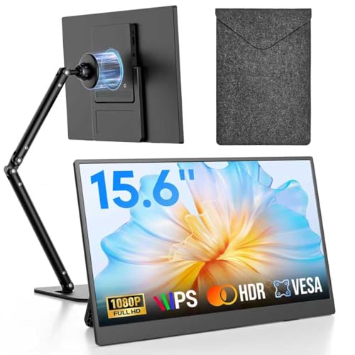 15.6" Portable Monitor, FHD 1080P IPS Travel Monitor for Laptop, Magnetic Foldable Stand & Protective Case Included, USB-C & Mini HDMI Screen Extender for Laptop Mac PC Phone Xbox PS4/5 Switch - style: 15.6 STAND BAG