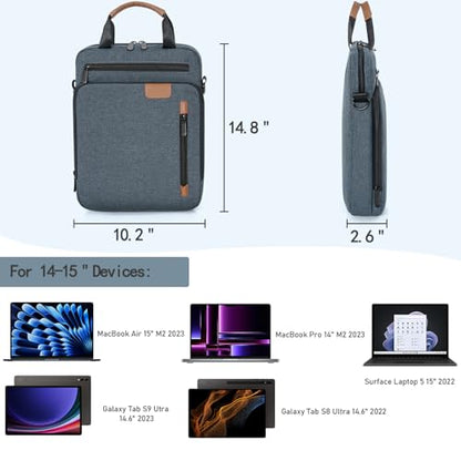 TORIBIO 15 Inch Laptop Sleeve Bag Padded Protective Travel Carrying Case | Fits New 15"/15.3" MacBook Air M5 M4 M3 M2,Dell XPS 15 Plus,15 Inch Surface Laptop 7/6/5/4/3,Galaxy Tab S9 Utra 14.6" - color: Blue, size: 15 Inch