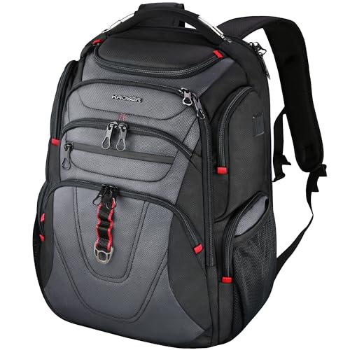 KROSER Travel Laptop Backpack 17.3 Inch XL Computer Backpack for Men/Women | TSA Friendly Travel Water-Repellent College Daypack Business Backpack with RFID Pockets & USB Port Black/Grey - color: Black/Grey-17.3, size: 17.3 inch