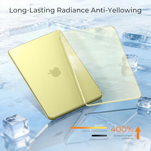 EooCoo for MacBook Neo Case 13 inch 2026, Scratch Resistant, Crystal Citrus | 4 in 1 Kit, Durable, Easy Snap-On, Stays New, Model A3404 (A18 Pro Chip) - color: Crystal Citrus