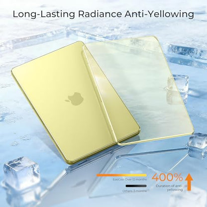 EooCoo for MacBook Neo Case 13 inch 2026, Scratch Resistant, Crystal Citrus | 4 in 1 Kit, Durable, Easy Snap-On, Stays New, Model A3404 (A18 Pro Chip) - color: Crystal Citrus