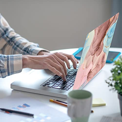Laptop Skin Sticker Decal,13.3" 14" 15" 15.4" 15.6 inch Laptop Universal Vinyl Skin Sticker Cover,Dustproof Waterproof Reusable Art Decal Protector with Free 2 Wrist Pads (Marble 16) - color: Marble 16