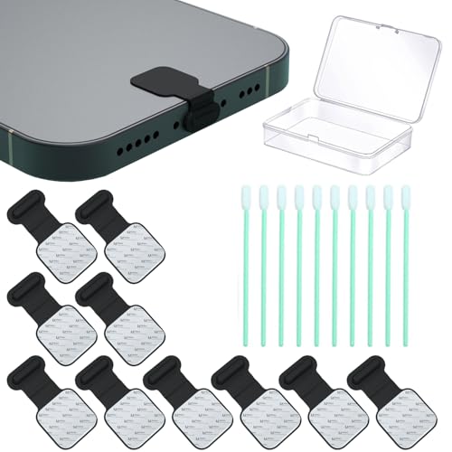Anti Loss Dust Cover, Dust Plug for Lightning, Suitable for iPhone 14 13 12 11... Equipped with Simple Cleaning Tools