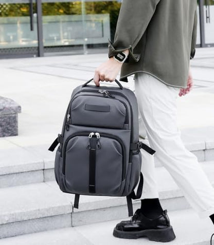 Casual laptop backpack, college backpack, water-resistant, suitable for work, travel, commuting, Daily.(Grey) - color: Grey