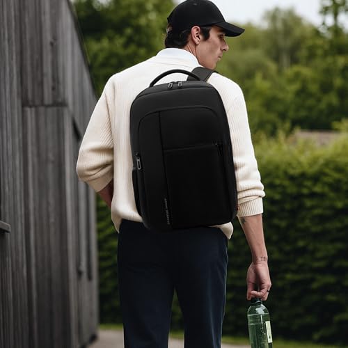 Sharper Image Laptop Backpack for Men and Women, 35L Water Resistant Computer Bag for Work Business Travel, Heavy Duty Backpacks, Fits 16” Laptops/Notebook, Black (Signature Collection)