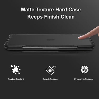 MOSISO Compatible with MacBook Neo Case 13 inch 2026 A3404 A18 Pro Chip | Anti-Crack Cover Protective Hard Shell Case with Shock-Absorbing TPU Bumper, Black - color: Black