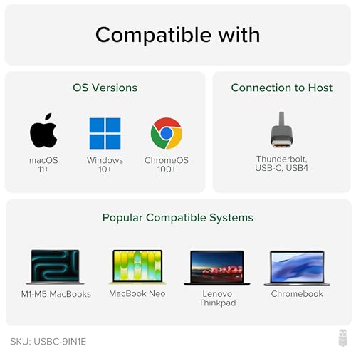 Plugable USB C Hub Multiport Adapter: 9-in-1 with 140W PD Charging, 4K 60Hz HDMI, 10Gbps Data Transfer, Gigabit Ethernet, SD for USBC, USB4, Thunderbolt MacBook, Windows, Chromebook (USBC-9IN1E)