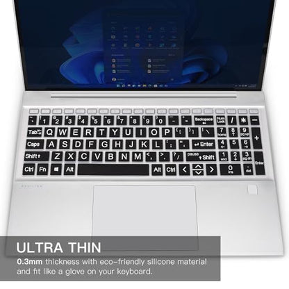 CaseBuy Large Print Keyboard Cover for HP 17 inch Laptop 17-cn 17-cp 17z 17t 17-cn3399nr 17-cp2199nr 17-cn5075cl 17-cn3003dx 17t-cn3004 17-cp2099nr 17-cn5075cl cn2083dx 17-cn0025nr cn2099nr -Black