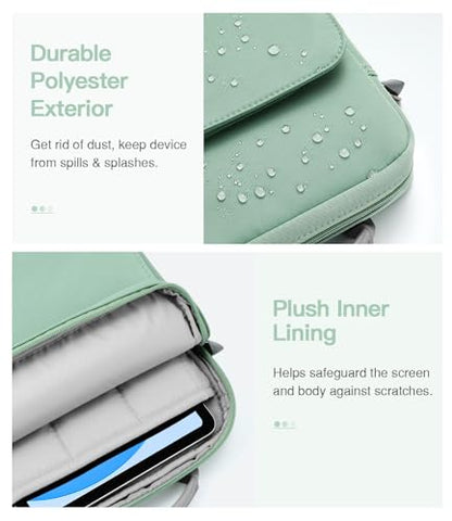 MoKo 9-11 Inch Tablet Sleeve Bag Handle Carrying Case with Shoulder Strap | Fits iPad Pro/Air/A16 11-inch, iPad 10th 10.9, iPad 9/8/7th 10.2, iPadAir 5/4th 10.9 and Tab S8/S9 11-inch, Cyan - color: Dark Green, size: 9-11 inch