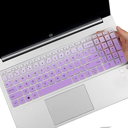 Keyboard Cover for 15.6 HP Pavilion 15t-eg 15-eg/eh/er 15t-eg300 15t-eg200/100/000 15-eg3053cl 15-eg2153cl 15-eg0050wm 15-eg0070wm 15-eg3055cl 15-eg0025nr eg3097nr eg2073cl eg2025nr eg1053cl eg2373cl - color: GradualPurple