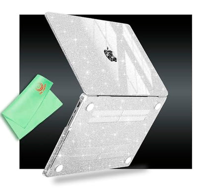 UESWILL for MacBook Pro 16 inch Case M5 M4 M3 M2 M1 A3429 A3428 A3403 A3186 A2991 A2780 A2485 (2021-2026 Release), Glossy Sparkling Hard Shell Cover + Microfiber Cloth, Glitter Clear - color: Glitter Clear, size: MacBook Pro 16" (M1 M2 M3 M4 M5)