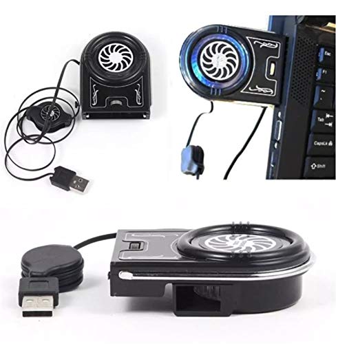Mini Vacuum USB Cooler Air Extractor Laptop Computer Peripherals Black LED Light Laptop Air Cooling Fan