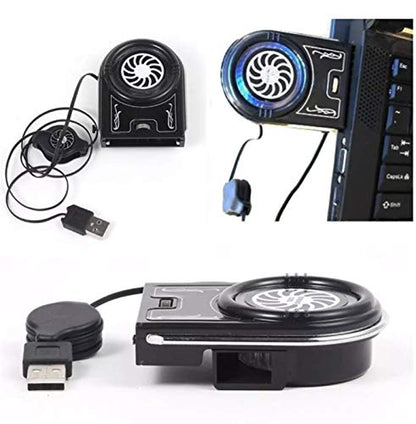 Mini Vacuum USB Cooler Air Extractor Laptop Computer Peripherals Black LED Light Laptop Air Cooling Fan