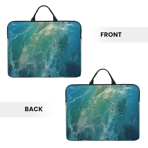 14 inch Laptop Sleeve with Handle Shockproof Laptop Bag Waterproof Computer Cover Bag Ocean Background Briefcase