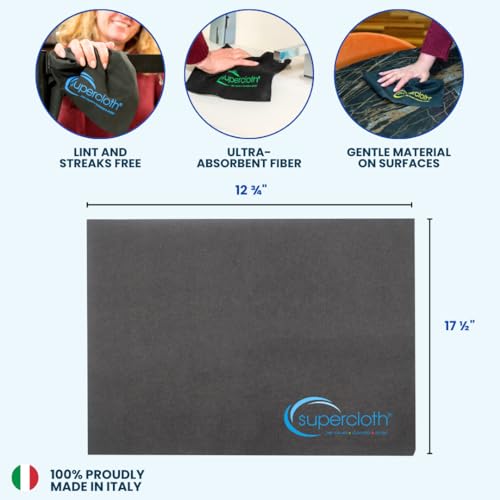 Supercloth® Premium Microfiber Cleaning Cloth for All-Purpose, Lasts Over 5 YEARS, Glasses Cleaning Cloth, Microfiber Cleaning Cloth for Cars, Magic Reusable Cloth Streak-Free 100% Made in Italy (6pk) - size: 6 Pcs