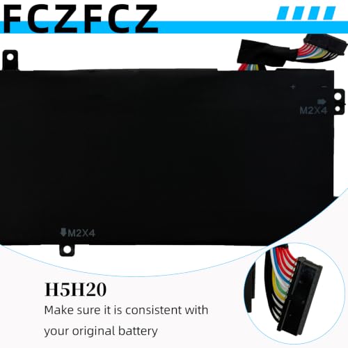 H5H20 Battery Replacement for Dell XPS 15 7590 9550 9560 9570 Precision 5510 5520 5530 5540 Inspiron 15 7500 7501 7590 7591 Vostro 7500 7590 Series 6GPTY 62MJV M7R96 5D91C 56Wh 11.4V 3-Cells - size: 10.59*4.37*1.22 inch H5H20