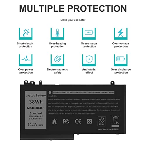 TREE.NB RYXXH Battery for Dell Latitude E5450/12 5000 E5250 (P25S001)/11 3150 3160 Series 1400 WW116 FT080 FT095 MN151 MN154 312-0543 Notebook Battery - size: 6.99x3.7x0.3inch RYXXH