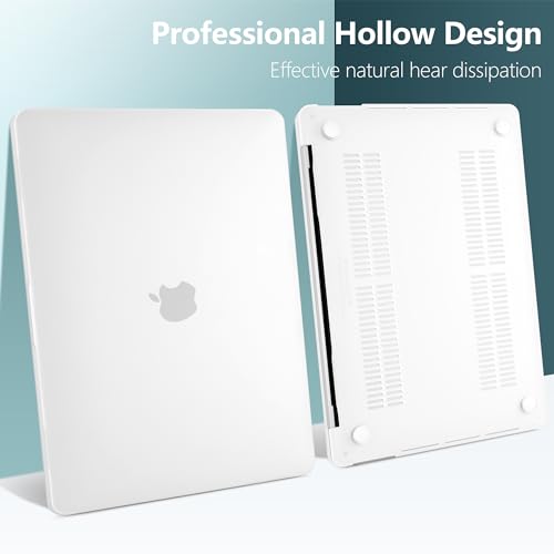 for MacBook Pro 13 inch Case 2023 2022 2021 2020 Release Model: A2338 M2/M1 A2289 A2251 with Touch Bar & Touch ID, Frosted Plastic Hard Shell Case & Keyboard Cover, Matte Clear - color: Matte Clear