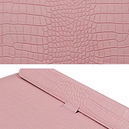 Laptop Bags Sleeve for MacBook Air 15 inch 2026-2023 A3448 M5 M4 M3 M2 Crocodile Grain PU Leather Flap Style Case Notebook Bag for Mac Pro 16 M1 A2485 2019-2026,Pro Retina 15 2012-2019, Pink - color: Pink