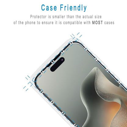 2 Pack Anti Blue Light Screen Protector for iPhone 15 Pro Max/iPhone 15 Plus Eye Protection Tempered Glass Film, Easy to Install, Bubble Free - size: iPhone 15 Pro Max/15 Plus 6.7-inch