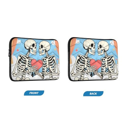 Cartoon Skulls Light Blue Padded Laptop Sleeve Case 13 Inch Soft Quilted Laptop Bag Waterproof Computer Sleeves - color: Cartoon Skulls Light Blue, size: Medium