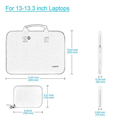 Hseok Laptop Sleeve 13.3-14 inch Case with Small Pouch, Neoprene Computer Bag Compatible with MacBook Neo/Pro 14 M5/M4/M3/M2/M1, Mac Air/Pro 13.3, XPS 14 and Most 13-14 inch Notebooks,L02P01 - color: L02p01, size: 13"-14"