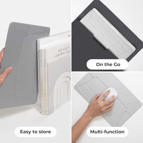 Laptop Stand for Desk, Office, Ergonomic Notebook Stand, Foldable & Portable Travel FlatStand, Lightweight, Anti-Slip, Compatible with MacBook Air, Pro, and Up to 15.4" Laptops (Café Creme) - color: Café Creme