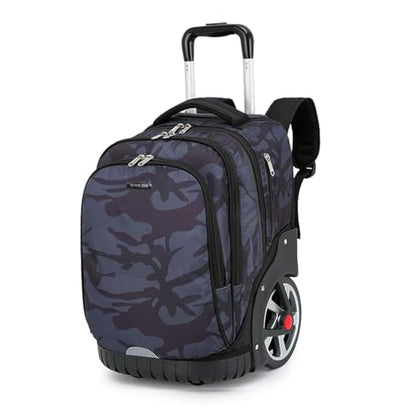 Rolling Backpack, 55L (14.5gal) Backpack with Wheels for Business, Waterproof Backpacks with Dual Handles and Silent Large Wheels, Carry on Backpack with Laptop Compartment (Black,22 inch) - color: Black(22 Inch)