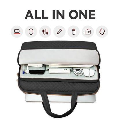 17 17.3 Inch Laptop Case Bag Women Men Compatible with HP OmniBook Envy Omen Pavilion/Dell Inspiron Precision/LG Gram/Yoga ThinkPad, Messenger Carrying Briefcase Computer Bag 18 inch, Black - color: Black, size: 17.3 Inch