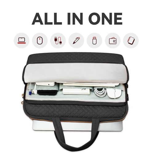 14 Inch Laptop Bag Case for Women Men Compatible with HP Chromebook OmniBook Envy/14 MacBook Pro M5/Dell Pro Inspiron XPS/Lenovo Yoga, Messenger Carrying Briefcase Computer Bag Case, Black - color: Black, size: 14 Inch