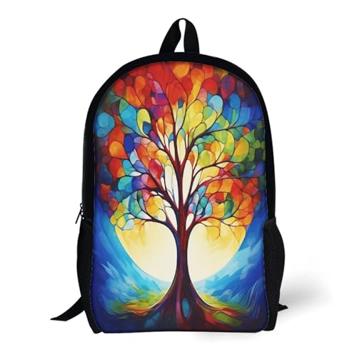 17 Inch Tree Laptop Backpack for Men Women Waterproof Lightweight Travel Backpack Commuter Bag Large Capacity Casual Daypack for Business Trip & Outdoor