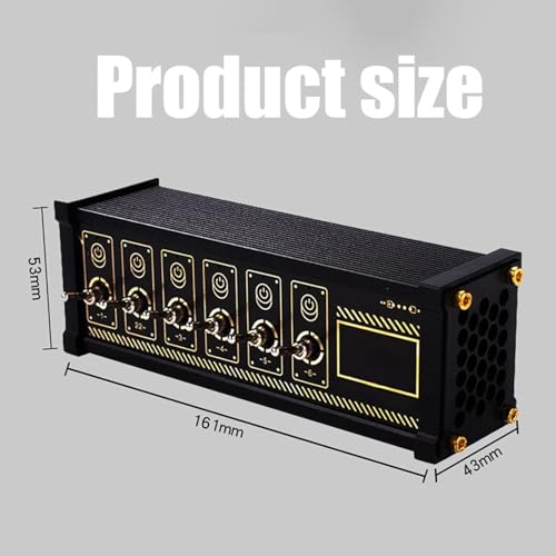 6 Ports USB Switcher, Cyberpunk USB Docking Station, with Independent Control Button, Voice Control Function, Data Transmission, for Phones, Tablets, and Gadgets