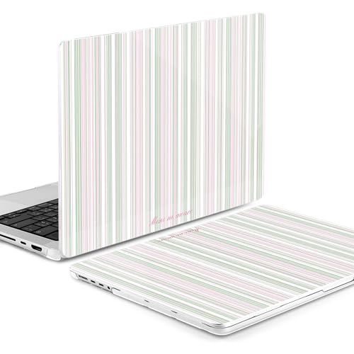 TWOLSKOO Compatible with MacBook Pro 14 inch Case M5 2026 2025-2021 Release M4 M3 M2 M1 Pro/Max Chip, Plastic Hard Shell & Keyboard Cover & USB C to USB Adapter & Screen Film, Pastel Stripes - color: Pastel Stripes