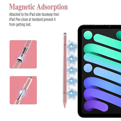 3 in 1 Universal Stylus Pen for Touchscreen,High Sensitivity&Precision | Metal Barrel, No Bluetooth,No Charging Capacitive Stylus Pen for iPad/Nintendo Switch/iPhone/Android/Samsung/Tablets-Pink - color: Pink