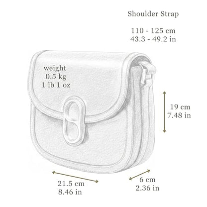 Time Resistance Full-Grain Leather Crossbody Bag – Shoulder Bag with Magnetic Closure - Leather Messenger Bag for Women - color: Black