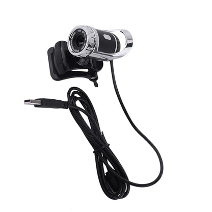 Webcam with Built in Microphone, 0 Pixels HD Rotatable Camera for PC Laptop, 360 Degree Rotation with Adjustable Stand, Silver - color: Silver
